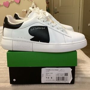 Kate Spade Black and White Leather Sneakers